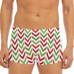 Zigzag Merry Christmas Pattern Print Men's Short Boxer Briefs