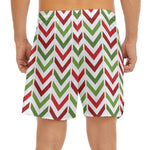 Zigzag Merry Christmas Pattern Print Men's Split Running Shorts