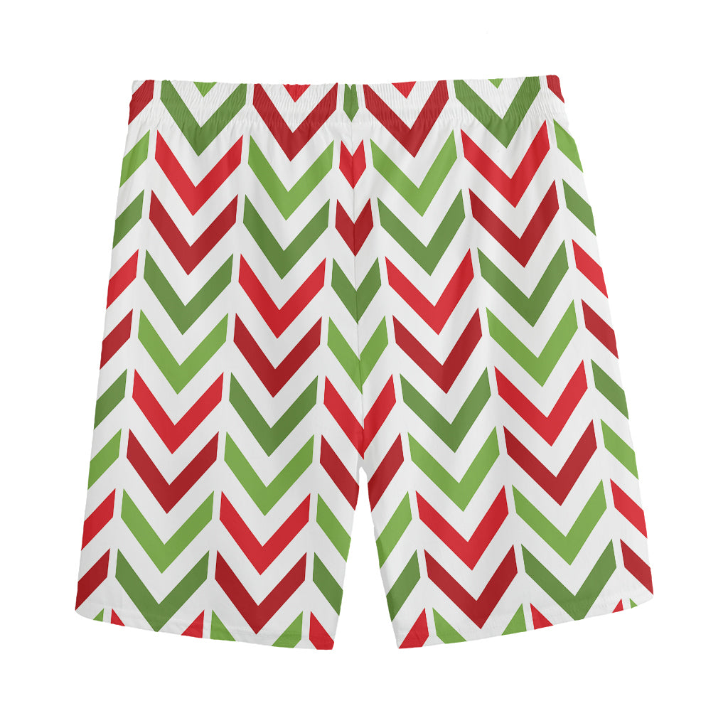 Zigzag Merry Christmas Pattern Print Men's Sports Shorts