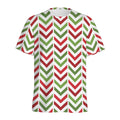 Zigzag Merry Christmas Pattern Print Men's Athletic T-Shirt