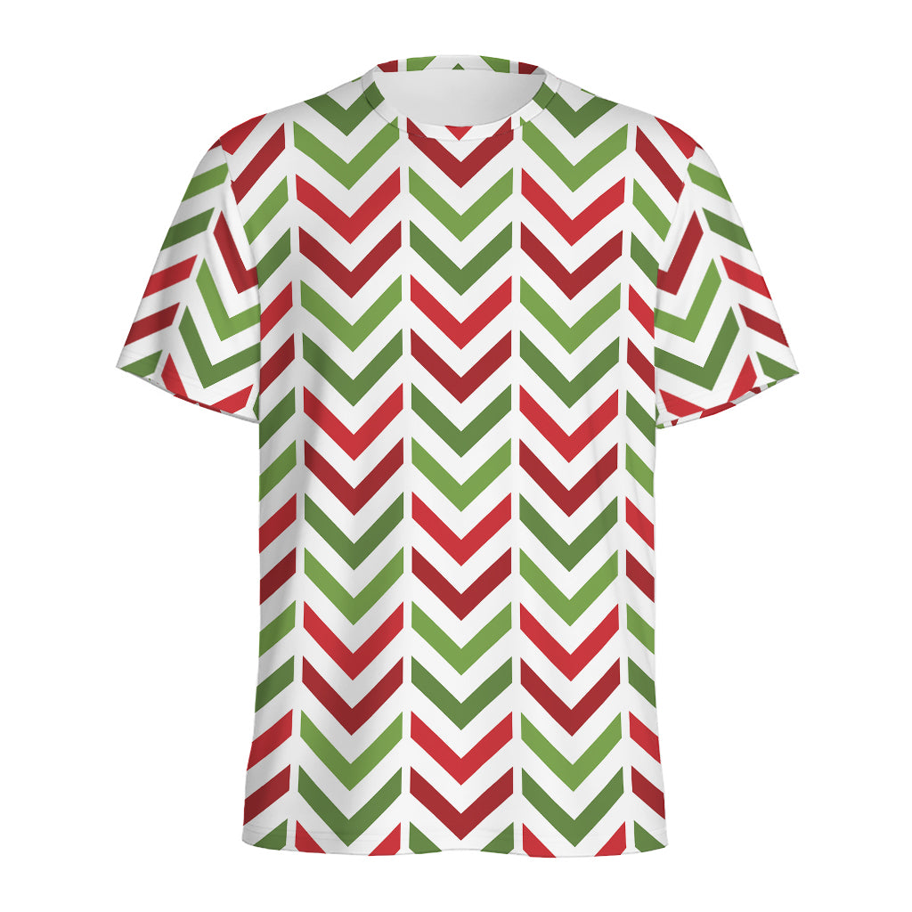Zigzag Merry Christmas Pattern Print Men's Sports T-Shirt