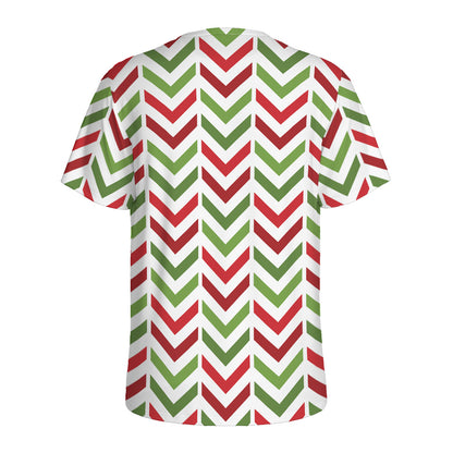 Zigzag Merry Christmas Pattern Print Men's Sports T-Shirt