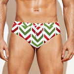 Zigzag Merry Christmas Pattern Print Men's Swim Briefs