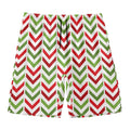Zigzag Merry Christmas Pattern Print Men's Swim Trunks