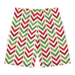 Zigzag Merry Christmas Pattern Print Men's Swim Trunks