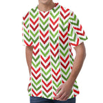 Zigzag Merry Christmas Pattern Print Men's Velvet T-Shirt