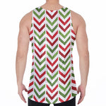 Zigzag Merry Christmas Pattern Print Men's Velvet Tank Top