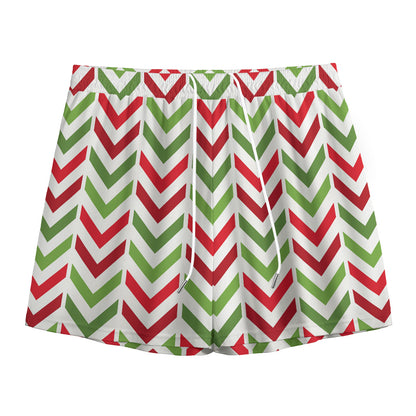 Zigzag Merry Christmas Pattern Print Mesh Shorts
