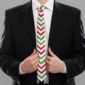 Zigzag Merry Christmas Pattern Print Necktie