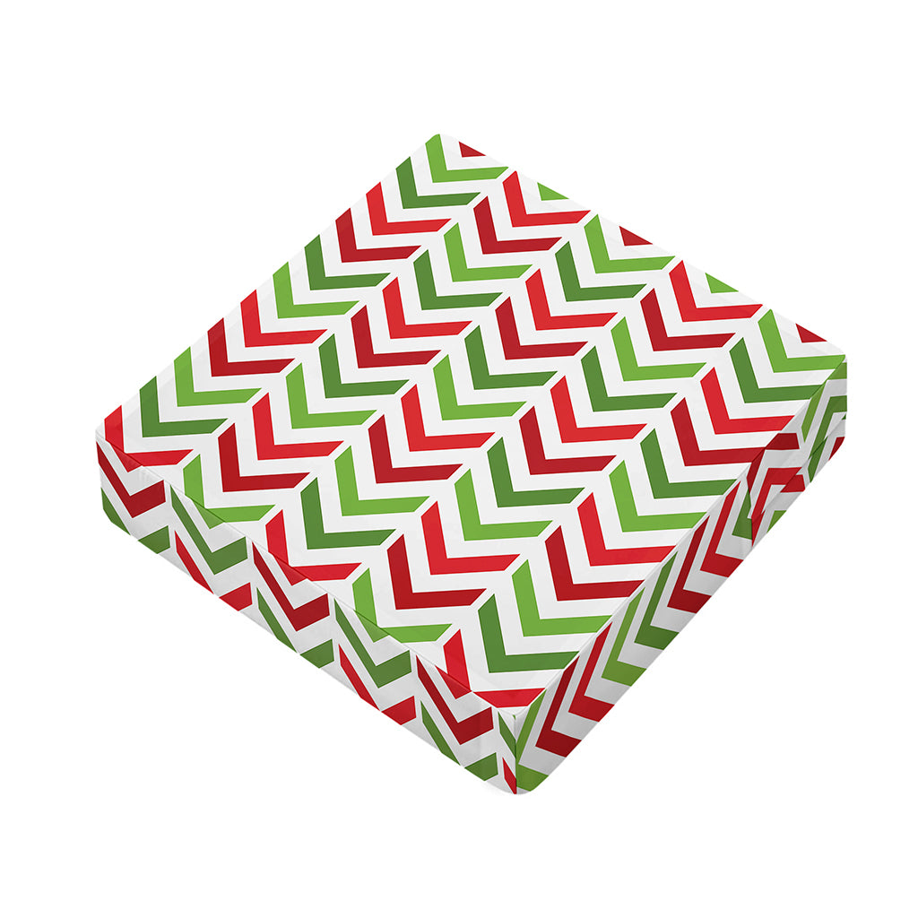 Zigzag Merry Christmas Pattern Print Outdoor Seat Cushion Cover