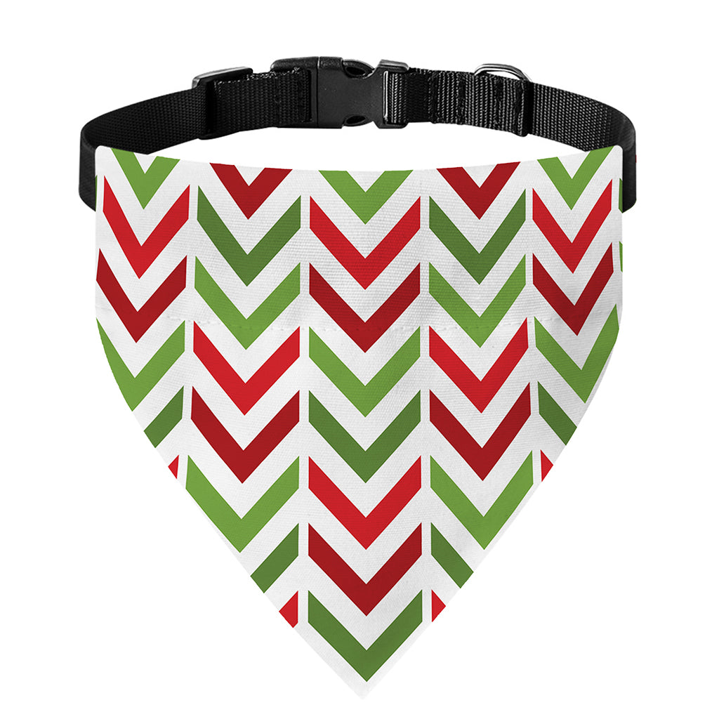 Zigzag Merry Christmas Pattern Print Over The Collar Dog Bandana