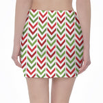 Zigzag Merry Christmas Pattern Print Pencil Mini Skirt