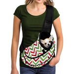 Zigzag Merry Christmas Pattern Print Pet Sling Carrier