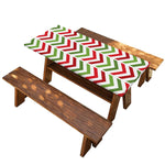 Zigzag Merry Christmas Pattern Print Picnic Table Cover
