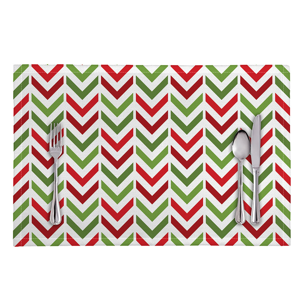 Zigzag Merry Christmas Pattern Print Placemat
