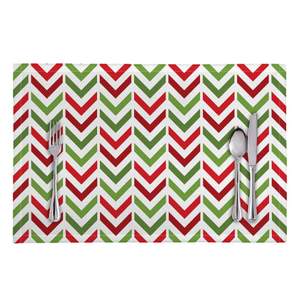 Zigzag Merry Christmas Pattern Print Placemat