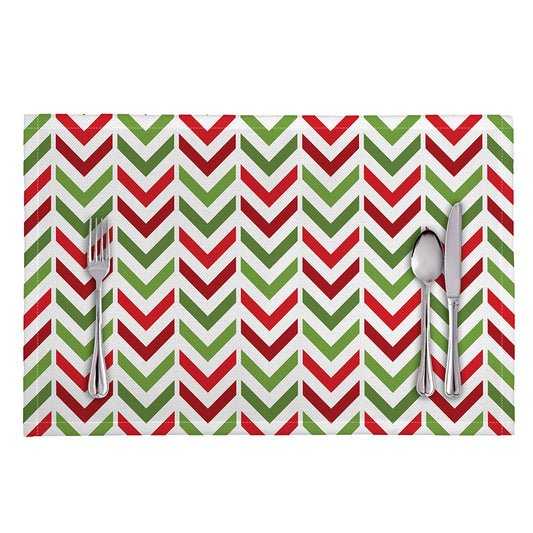 Zigzag Merry Christmas Pattern Print Placemat