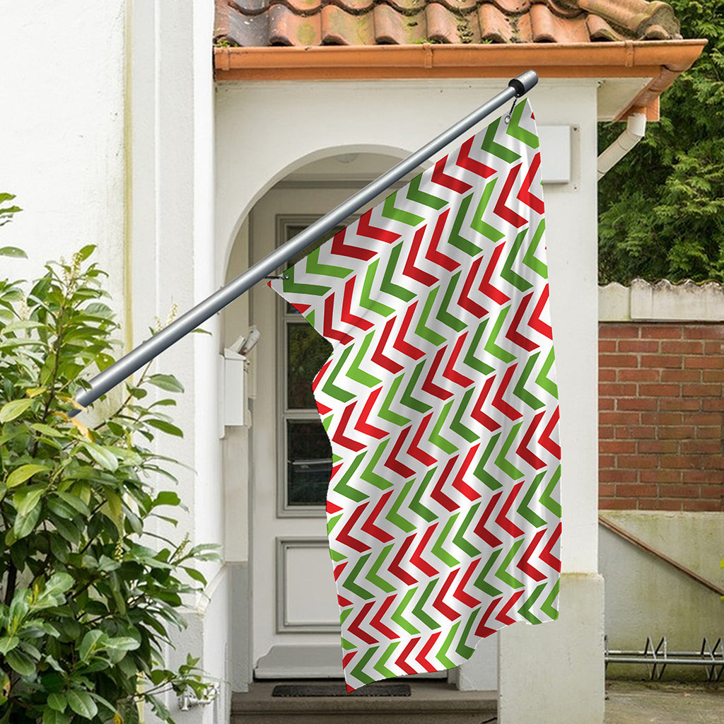 Zigzag Merry Christmas Pattern Print Polyester Flag