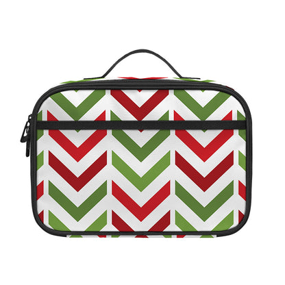 Zigzag Merry Christmas Pattern Print Portable Lunch Bag