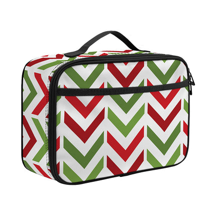 Zigzag Merry Christmas Pattern Print Portable Lunch Bag