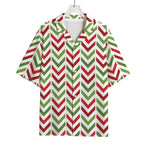 Zigzag Merry Christmas Pattern Print Rayon Hawaiian Shirt