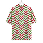 Zigzag Merry Christmas Pattern Print Rayon Hawaiian Shirt