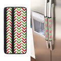 Zigzag Merry Christmas Pattern Print Refrigerator Handle Covers