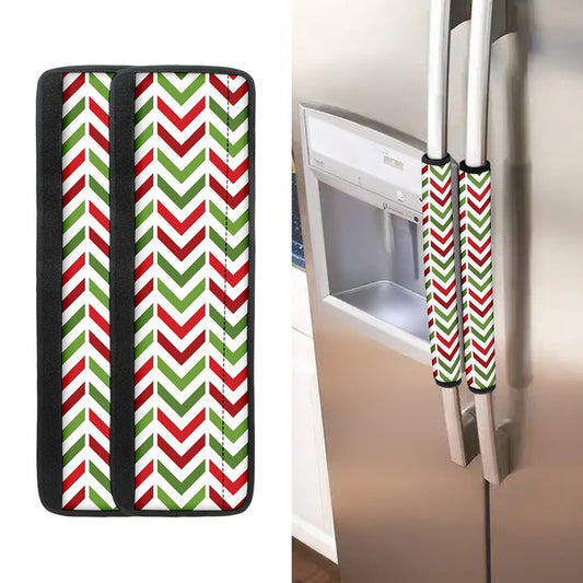 Zigzag Merry Christmas Pattern Print Refrigerator Handle Covers