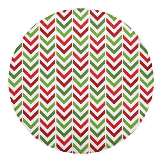 Zigzag Merry Christmas Pattern Print Round Blanket