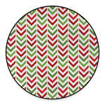 Zigzag Merry Christmas Pattern Print Round Floor Mat