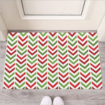Zigzag Merry Christmas Pattern Print Rubber Doormat