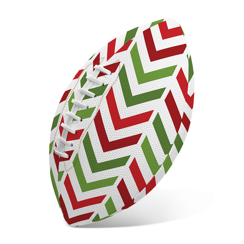 Zigzag Merry Christmas Pattern Print Rugby Ball