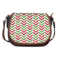 Zigzag Merry Christmas Pattern Print Saddle Bag