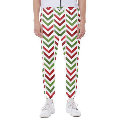 Zigzag Merry Christmas Pattern Print Scuba Joggers
