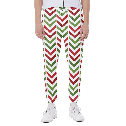 Zigzag Merry Christmas Pattern Print Scuba Joggers