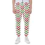 Zigzag Merry Christmas Pattern Print Scuba Joggers