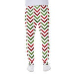 Zigzag Merry Christmas Pattern Print Scuba Joggers