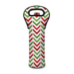 Zigzag Merry Christmas Pattern Print Single Neoprene Wine Tote