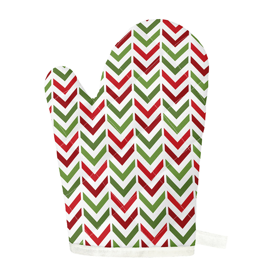 Zigzag Merry Christmas Pattern Print Single Oven Mitt