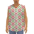 Zigzag Merry Christmas Pattern Print Sleeveless Baseball Jersey