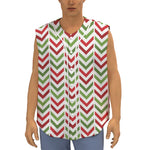 Zigzag Merry Christmas Pattern Print Sleeveless Baseball Jersey