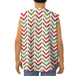 Zigzag Merry Christmas Pattern Print Sleeveless Baseball Jersey