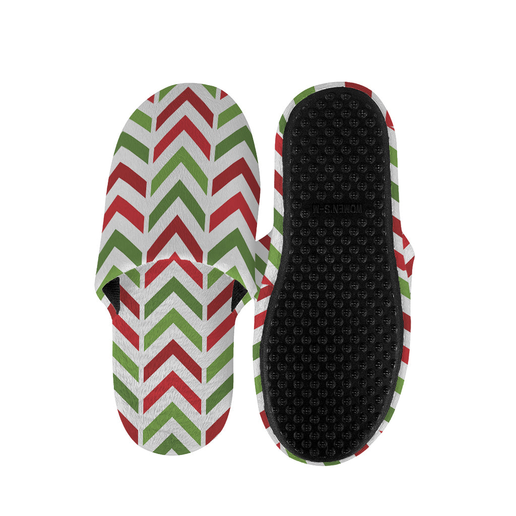 Zigzag Merry Christmas Pattern Print Slippers