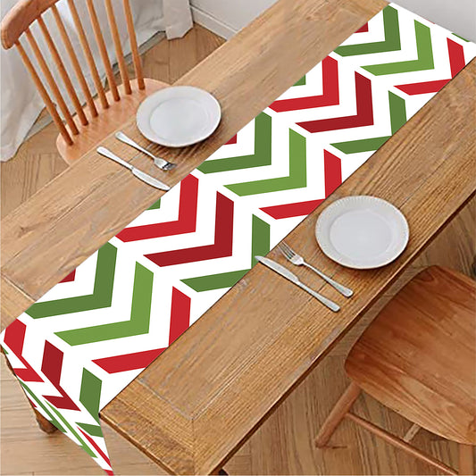 Zigzag Merry Christmas Pattern Print Table Runner