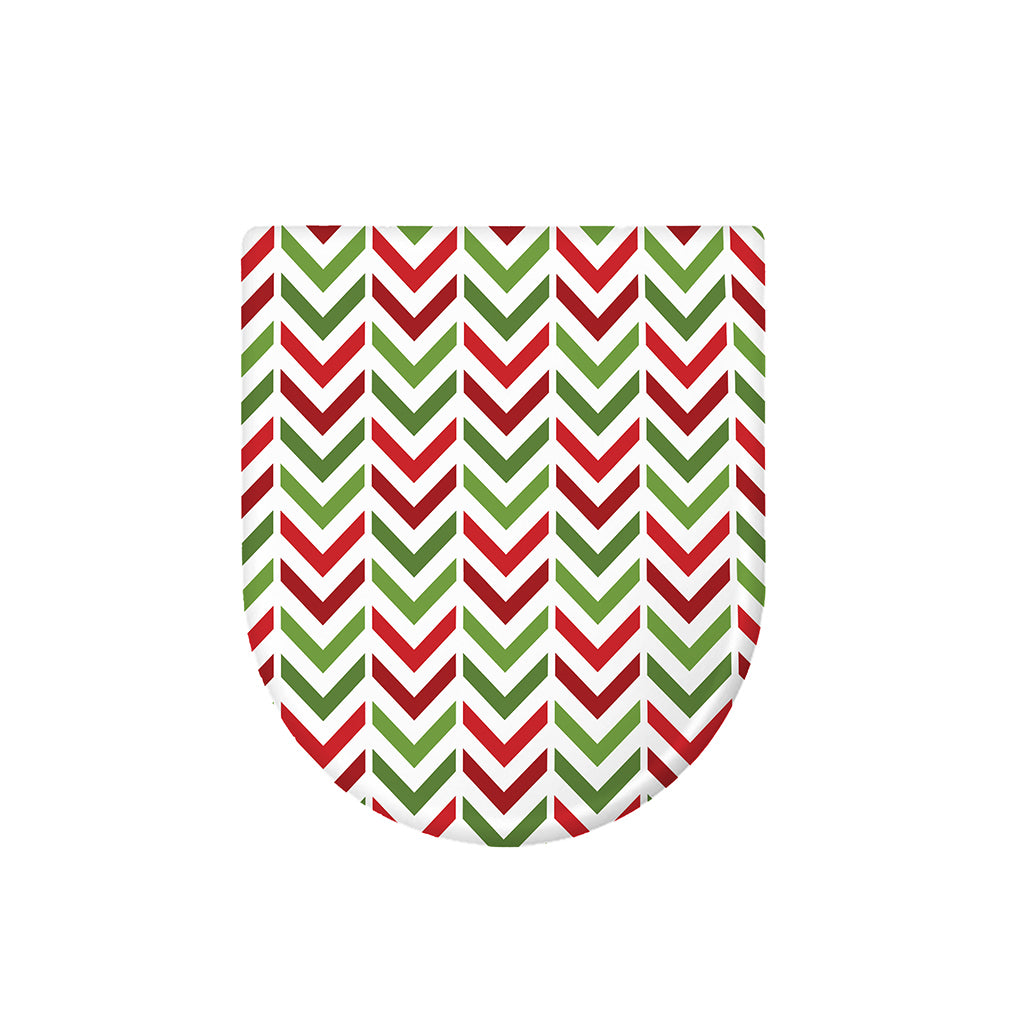 Zigzag Merry Christmas Pattern Print Toilet Lid Cover