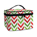 Zigzag Merry Christmas Pattern Print Travel Makeup Bag