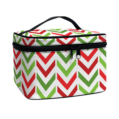 Zigzag Merry Christmas Pattern Print Travel Makeup Bag