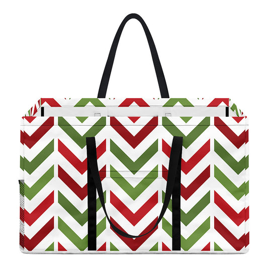 Zigzag Merry Christmas Pattern Print Utility Tote Bag