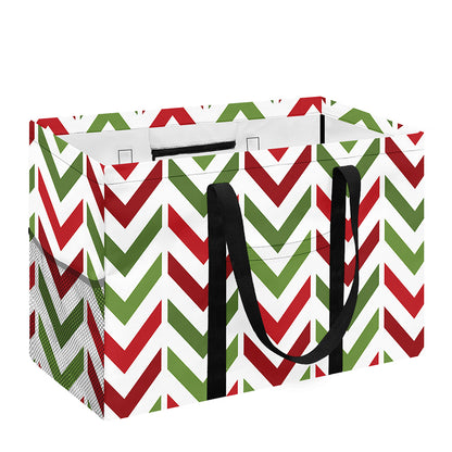 Zigzag Merry Christmas Pattern Print Utility Tote Bag