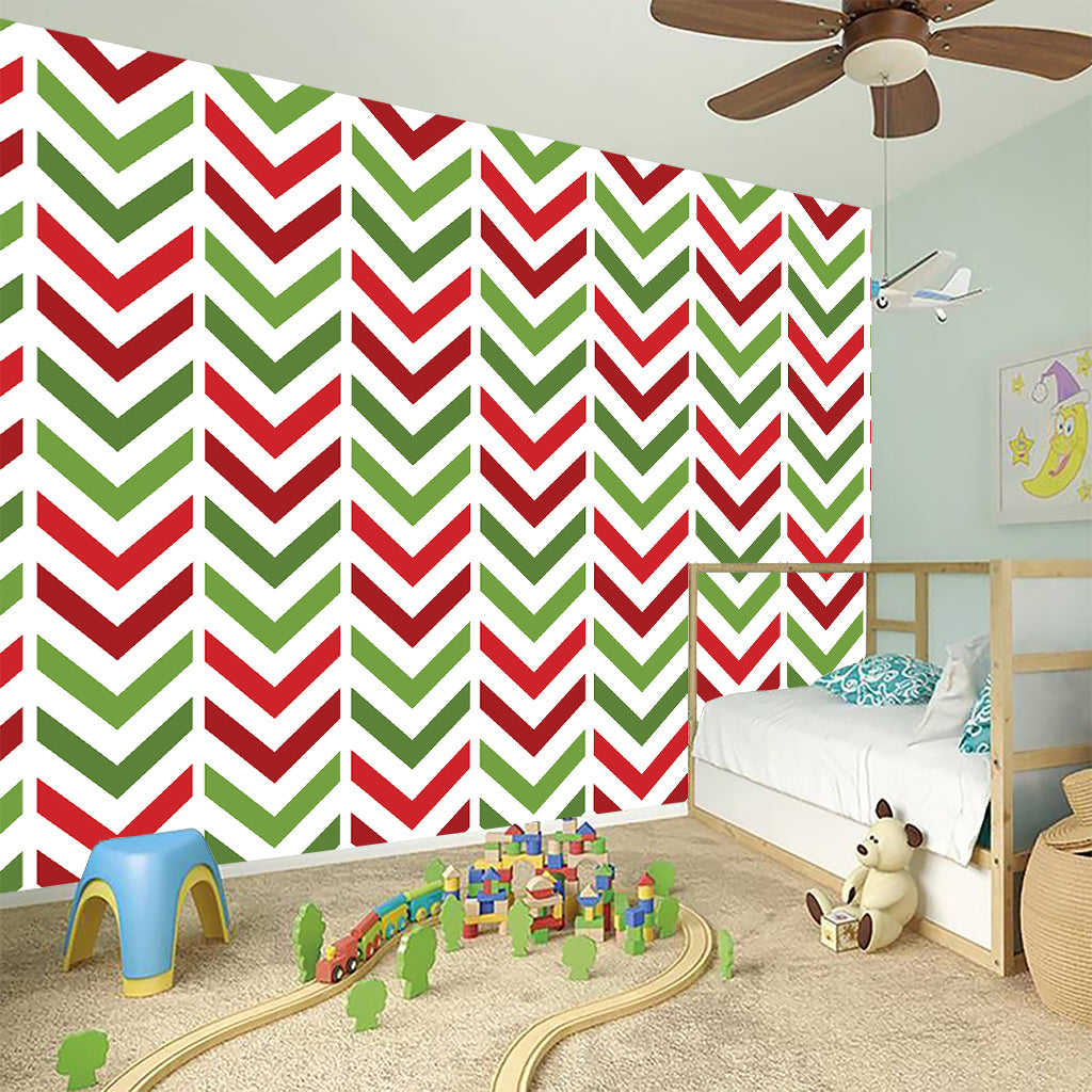 Zigzag Merry Christmas Pattern Print Wall Sticker